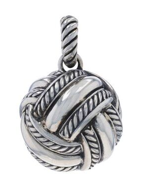 David Yurman Woven Cable Knot Enhancer Pendant - Sterling Silver 925 Ball Orb
